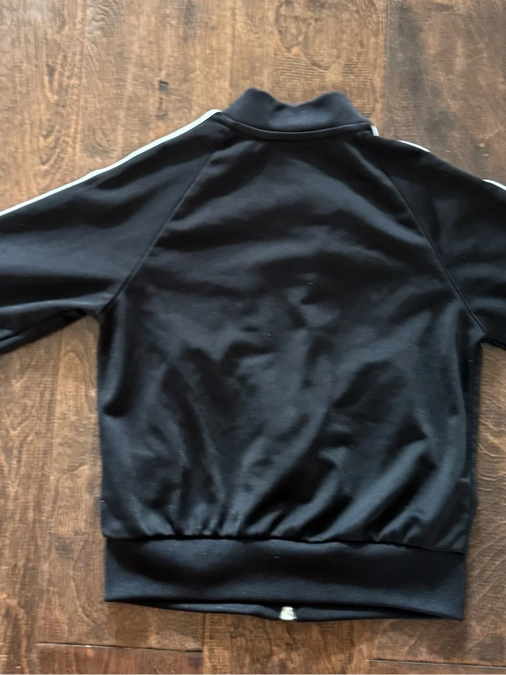 adidas Black Kids Track Jacket with White Stripes